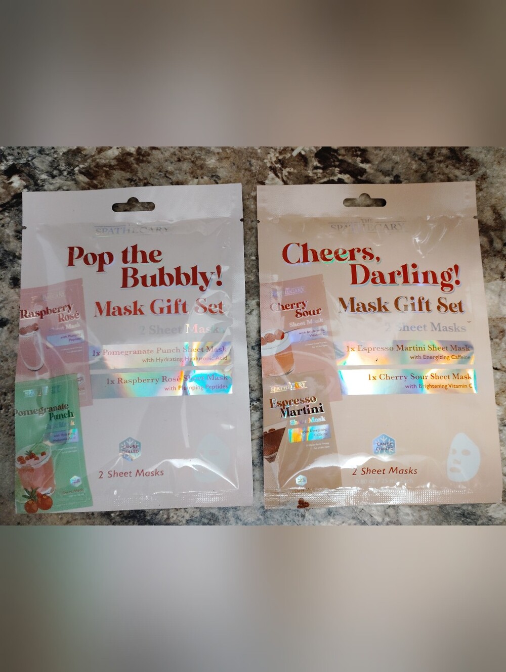 Cocktail Sheet Masks Raspberry Rose Pomegranate Punch Cherry Sour Espresso Marti